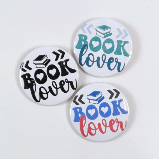 Button mit Nadel  Booklover